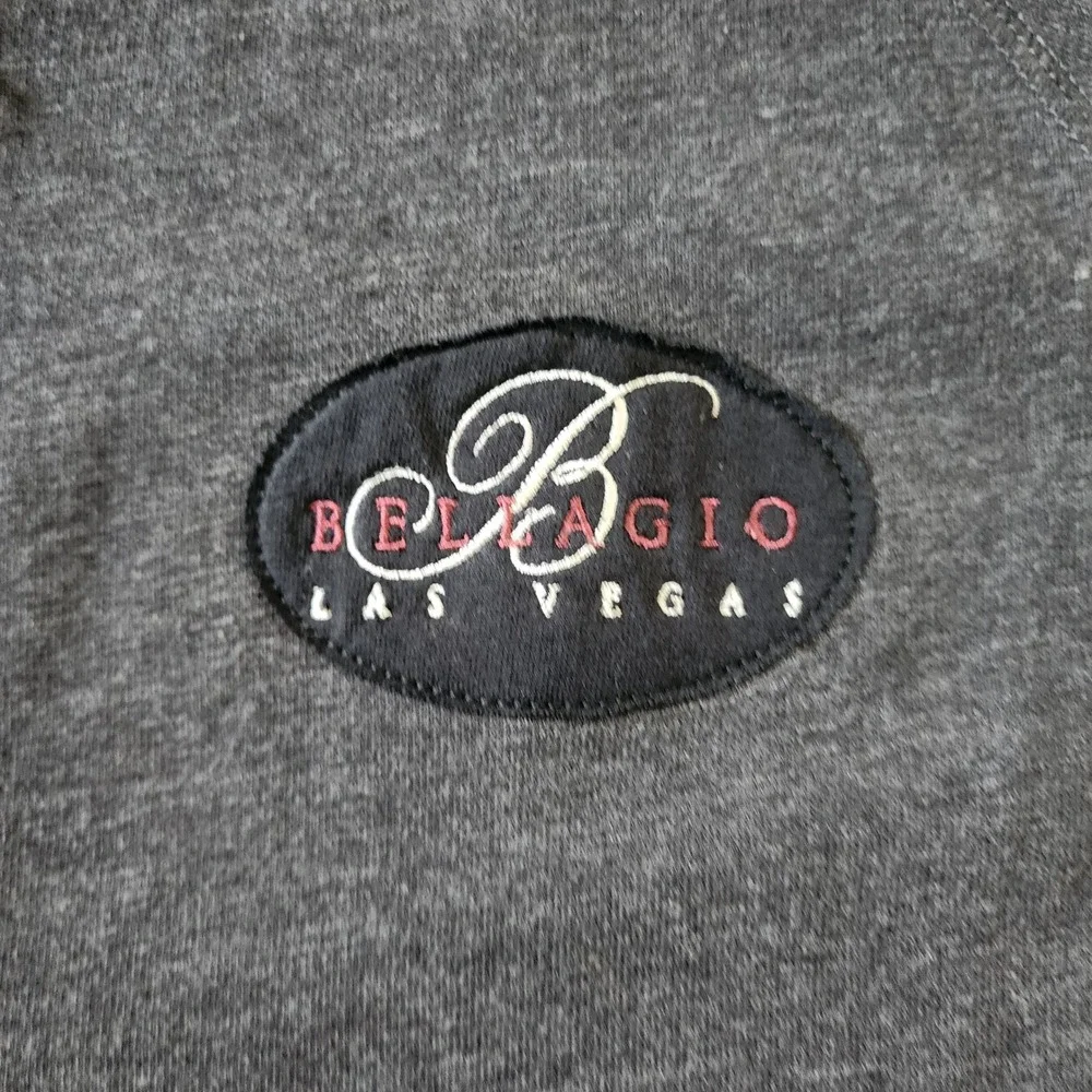 Bellagio Las Vegas Mens Gray Full Zip Varsity Track Jacket Size L 2013 Souvenir